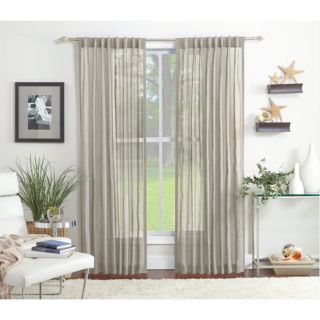 allen + roth Glengray 84 in Ivory Polyester Back Tab Light Filtering Sheer Single Curtain Panel