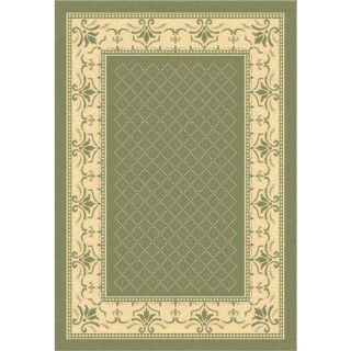 Safavieh Courtyard Olive and Natural Rectangular Indoor and Outdoor Machine Made Area Rug (Common 6 x 9; Actual 79 in W x 114 in L x 0.42 ft Dia)