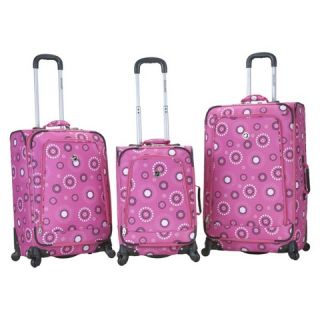 Rockland Fusion 3 pc. Expandable Spinner Luggage Set   Pink Pearl