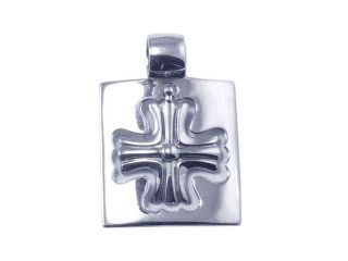 .925 Sterling Silver Rhodium Plated Cross Pendant