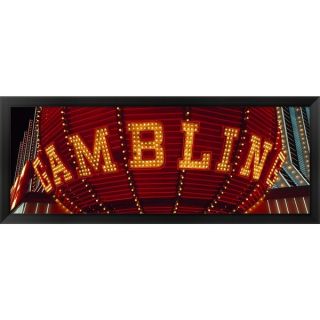 Close up of a neon sign of gambling, Las Vegas  Framed Panoramic