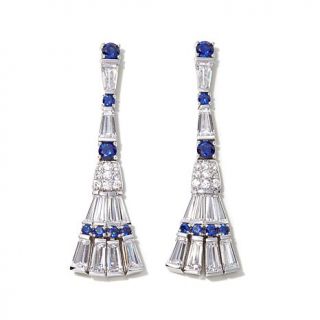 Jean Dousset 10.06ct Absolute™ and Created Sapphire "Fan" Earrings   7907767