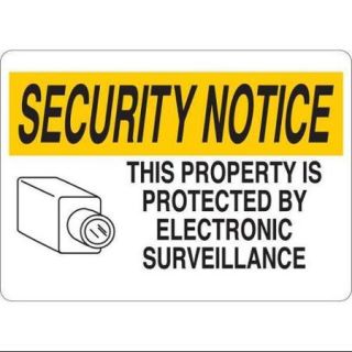 CONDOR Y4034278 Security Notice Sign, Alum, Corner Holes