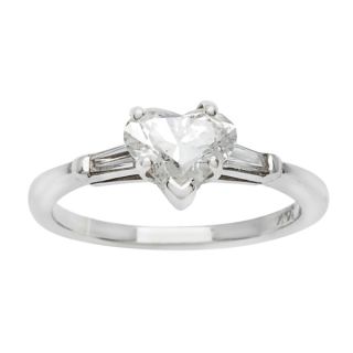 Pre owned 14k White Gold 1ct TDW Heart Shaped Engagement Ring (G H, I1