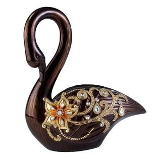 Ore International 12 Inch Laurel Topaz Swan Décor   Home   Home Decor