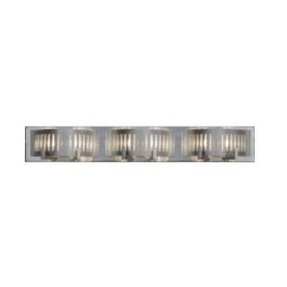 Alternating Current Firefly 6 Light Brushed Nickel Bath Vanity Light with Micro Texture Glass AC1296