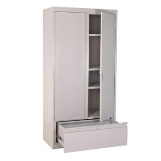 Sandusky 36 in. W x 72 in. H x 18 in. D Freestanding Steel Cabinet in Dove Gray EADF361872 05