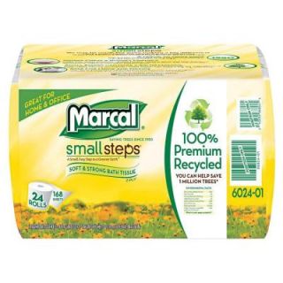 Marcal Small Steps Grab'n'Go 4.3 in. x 3.66 in. 100% Recycled Bath Tissue 2 Ply (24 Pack) MAC 6024