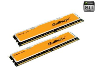Crucial Ballistix 2GB (2 x 1GB) 240 Pin DDR2 SDRAM DDR2 800 (PC2 6400) Dual Channel Kit Desktop Memory Model BL2KIT12864AA804