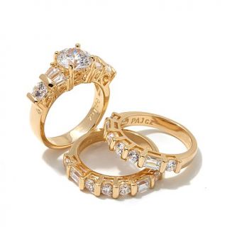 4.40ct Absolute™ Round with Baguette and Round Sides 3 piece Ring Set   7981267