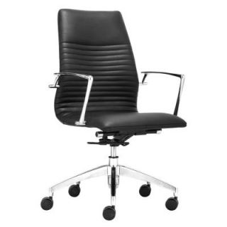 ZUO Lion Black Leatherette Low Back Office Chair 206170