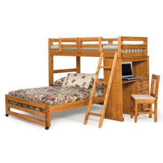Twin over Full L Shaped Bunk Bed with Desk End