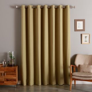 Aurora Home Wide Width Linen Look Room Darkening Grommet Curtain Panel