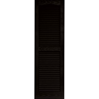 Vantage 2 Pack Black Louvered Vinyl Exterior Shutters (Common 14 in x 47 in; Actual 13.875 in x 46.6875 in)