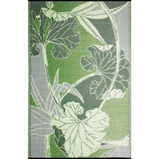 b.b.begonia Blossom Green/Grey 5 ft. x 8 ft. Outdoor Reversible Area Rug B71058008