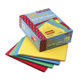 Smead Reinforced End Tab Colored Folders   Office Supplies   Filing
