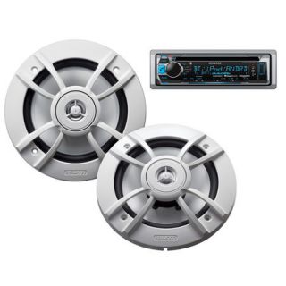 Kenwood KMR D365BT Marine CD Bluetooth Receiver Package w/Two 6.5 Speakers 942859
