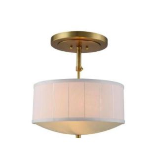 Elegant Lighting Manhattan 2 Light Burnished Brass Pendant Lamp 1449D15BB