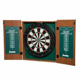 Franklin Sports Bristle Dart Board and Cabinet Set