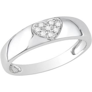 Miabella Diamond Accent 10kt White Gold Heart Ring
