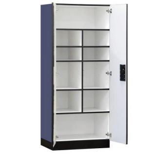 Salsbury Industries 3000 Series 32 in. W x 76 in. H x 18 in. D Standard Wood Designer Storage Cabinet Assembled in Blue 3078BLU