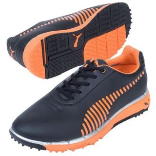 Puma Mens Spikeless Faas Lite Mesh Vibrant Orange/ White Golf Shoes
