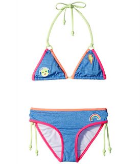 Seafolly Kids Neon Pop Triangle Bikini (Little Kids/Big Kids) Denim Blue