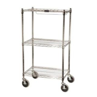 Rubbermaid Commercial Products ProSave 47 ¾ in. H x 26 in. W x 18 in. D 3 Shelf Wheeled Mobile Rack for Shelf Ingredient Bins FG9G5900CHRM