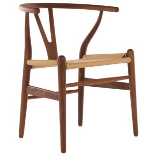 Wishbone Style Hemp Rope Weave Chair in Walnut   Shopping