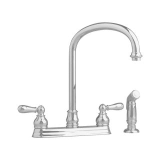 American Standard Hampton Satin Nickel 2 Handle High Arc Kitchen Faucet with Side Spray