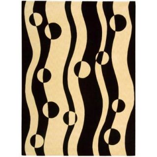Nourison  Parallels Black/White 7 ft. 9 in. x 10 ft. 10 in. Area Rug 392442