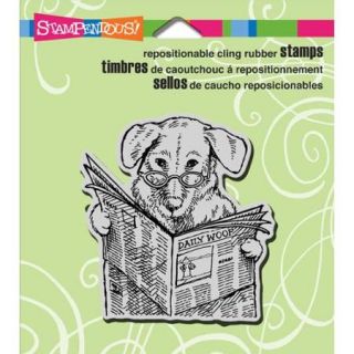 Stampendous Cling Rubber Stamp 3.5"X4" Sheet Newspaper Pup