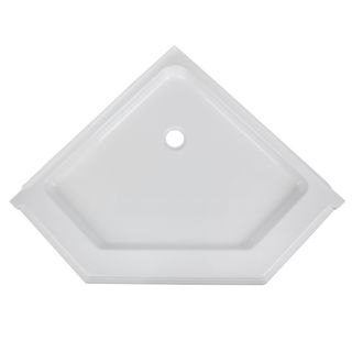 Aqua Glass Neo Angle High Gloss White High Impact Polystyrene Shower Base (Common 42 in x 42 in; Actual 41.75 in x 41.75 in)