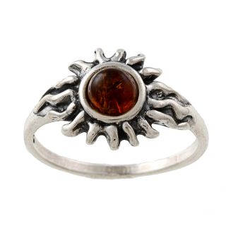 Silvermoon Sterling Silver Amber Sun Ring  ™ Shopping