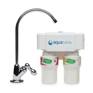 Aquasana 2 Stage Under Counter Water Filtration System with Chrome Finish Faucet THD 5200.56