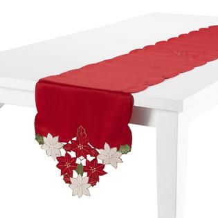 Essential Home Christmas Table Runner   Poinsettia   Home   Dining