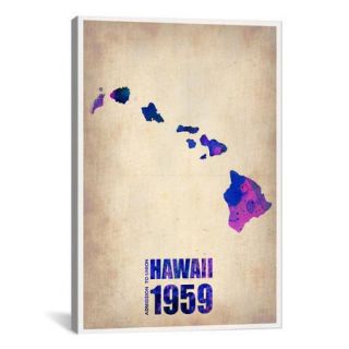 iCanvas 'Hawaii Watercolor Map' by Naxart Painting Print on Canvas