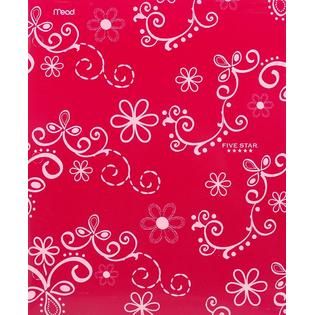 Mead Five Star Floral Folder, Assorted Colors   9.5 Inch x 11.5 Inch