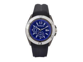 Men Silicone Watch Fashion Quartz Calendar Date Blue Dial Stainless Steel Designed in France by ParisWatch
