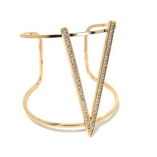 Melissa Gorga "Love Triangle" V Design Goldtone Pavé Cuff Bracelet   7471936