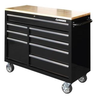 Husky 46 in. 8 Drawer Mobile Workbench with 1 in. Solid Wood Top, Heavy Duty HOTC4608B1CD