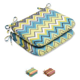 Pillow Perfect Zig Zag Rounded Corners Outdoor Seat Cushions (Set of 2