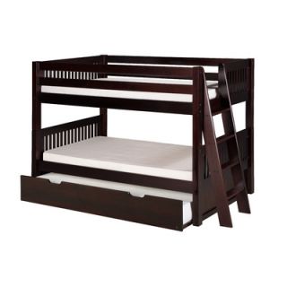 Camaflexi Low Bunk Bed Lateral Angle Ladder with Twin Trundle by