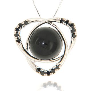 Pearlz Ocean Black Onyx and Black Spinel Sterling Silver Pendant