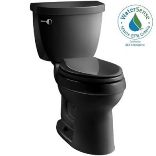 KOHLER Cimarron 2 piece 1.28 GPF High Efficiency Elongated Toilet with AquaPiston Flushing Technology in Black K 3609 7