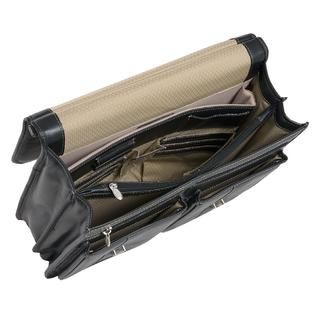 McKlein®  HAZEL CREST 15605 Black Leather Double Compartment Laptop