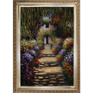 Tori Home Monet Garden Path at Giverny Hand Painted Oil on Canvas Wall