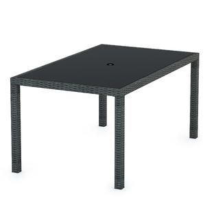 Sonax Park Terrace Patio Dining Table in Charcoal Black Weave