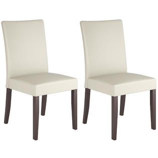 CorLiving Atwood Cream Leatherette Dining Chairs Set of 2   Home