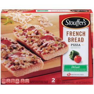 Stouffers Made with sausage, pepperoni, mushrooms, red & green